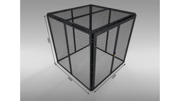 ExMesh™ Modular Security Cage Enclosure (2000mm x 2000mm x 2000mm, double door, hot dip galvanised)