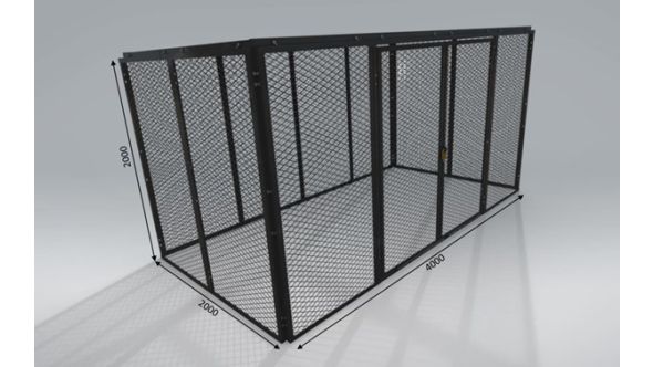 ExMesh™ Modular Security Cage Enclosure (4000mm x 2000mm x 2000mm, double door, hot dip galvanised)