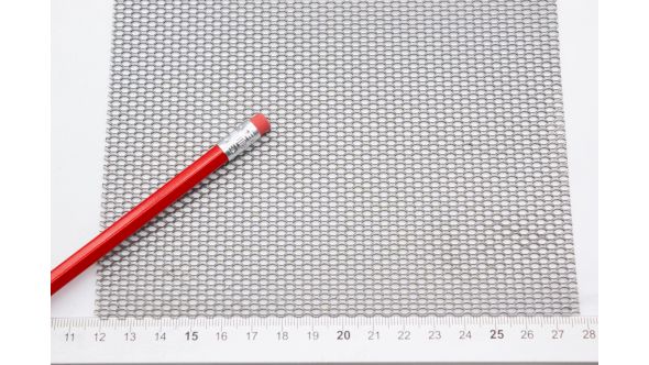 227S Sample - Small, Expanded Metal, Raised, Stainless Steel Mesh