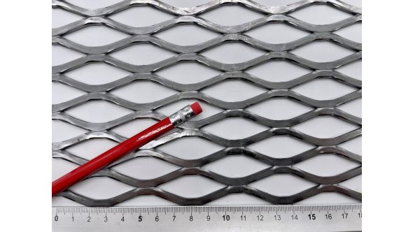 Securilath™ HD1 Sample - Large, Expanded Metal, Flattened, Steel Mesh