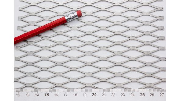 1276SF Sample - Large, Expanded Metal, Flattened, Stainless Steel Mesh