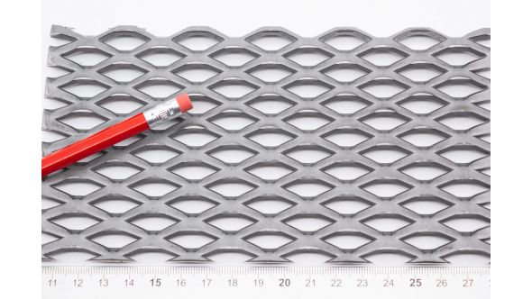 1292 Sample - Large, Expanded Metal, Raised, Steel Mesh