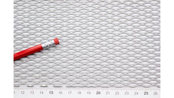 197SF Sample - Small, Expanded Metal, Flattened, Stainless Steel Mesh
