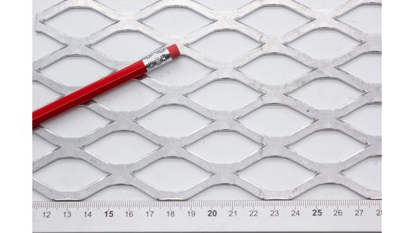 2074AF Sample - Large, Expanded Metal, Flattened, Aluminium Mesh