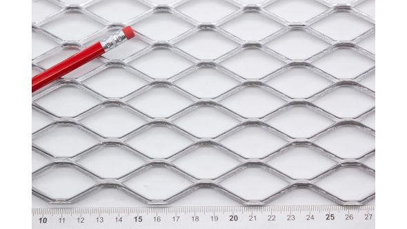 2089A Sample - Large, Expanded Metal, Raised, Aluminium Mesh