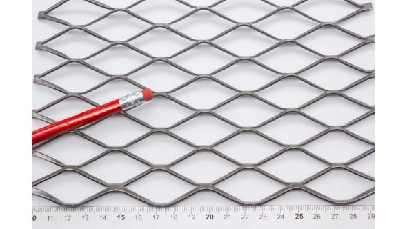 2093 Sample - Large, Expanded Metal, Raised, Steel Mesh