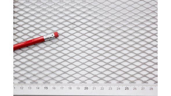 N7112F Sample - Small, Expanded Metal, Flattened, Stainless Steel Mesh