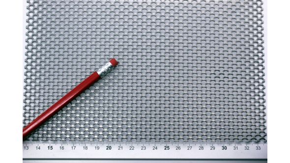 N7486F Sample - Small, Expanded Metal, Flattened, Stainless Steel Mesh