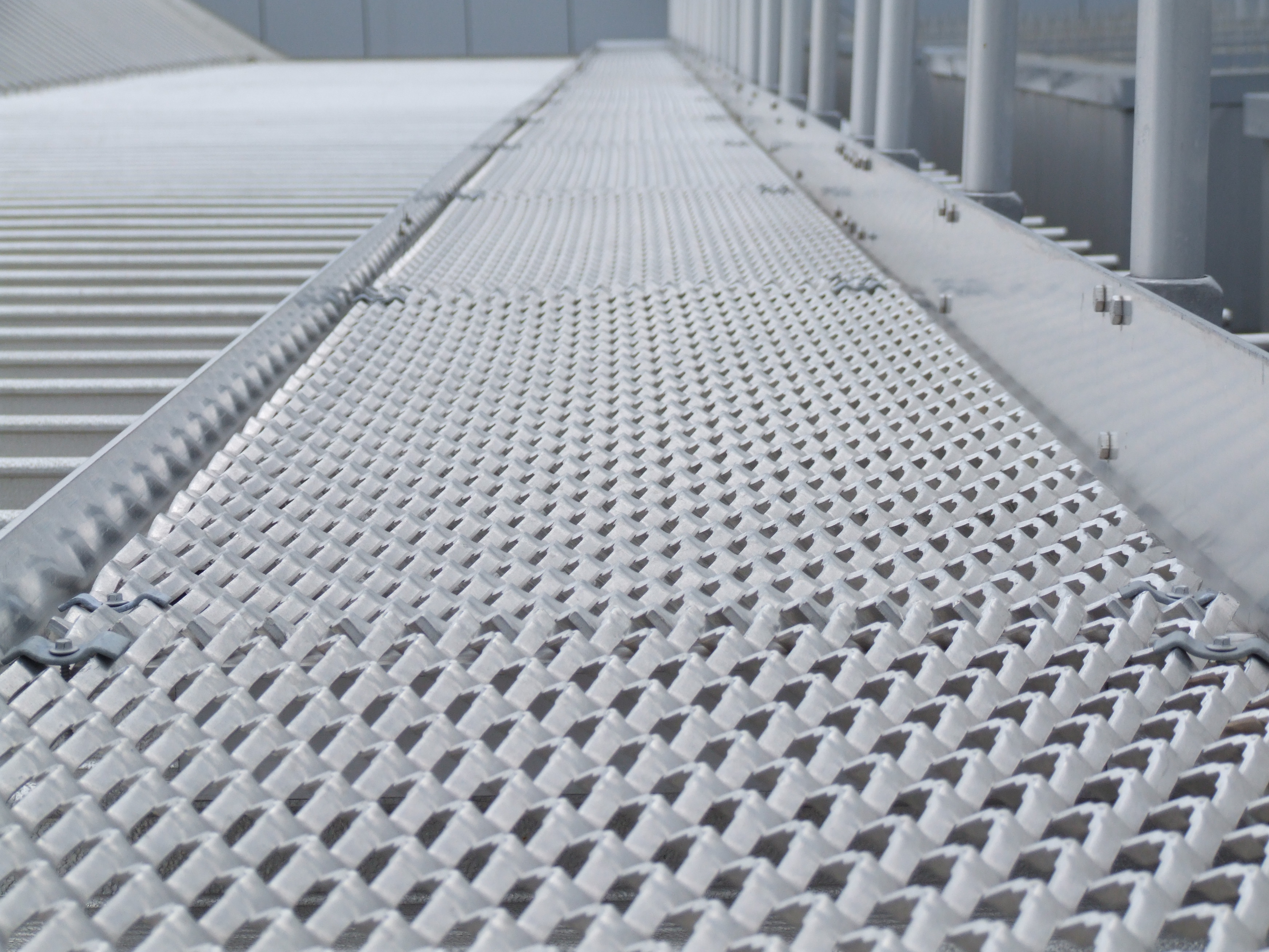 Expanded metal shop walkway